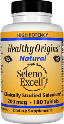 Seleno Excell, 200 mcg, 180 Tablets by Healthy Origins, 補充劑，抗氧化劑，硒，selenoexcell硒 HK 香港