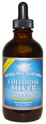 Colloidal Silver, 500 ppm, 4 fl oz (120 ml) by Natural Path Silver Wings, 補充劑，膠體銀 HK 香港