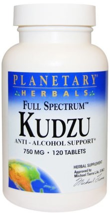 Full Spectrum Kudzu, 750 mg, 120 Tablets by Planetary Herbals, 草藥，葛根，藥物濫用，成癮 HK 香港