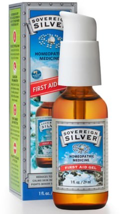 Silver, First Aid Gel, 1 fl oz (29 ml) by Sovereign Silver, 補充劑，膠體銀，傷害燒傷 HK 香港